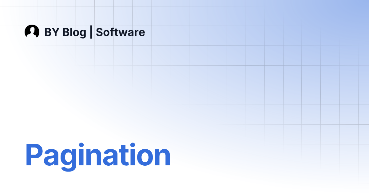 Pagination by blog software